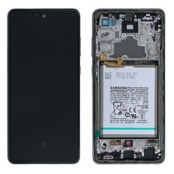 Samsung Ecran Samsung Galaxy A72 4G/5G (A725F/A726B) Bleu + Châssis + Batterie (Service Pack)