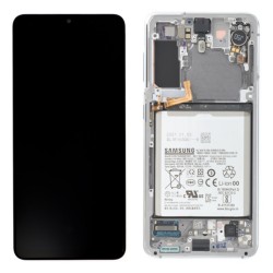 Ecran Samsung Galaxy S21 5G (G991) Gris + Châssis + Batterie (Service Pack)
