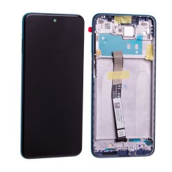 Ecran Xiaomi Redmi Note 9S Bleu clair + Châssis (Service pack)