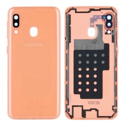 Samsung Vitre arrière Samsung Galaxy A20E (A202F) Corail (Service Pack)