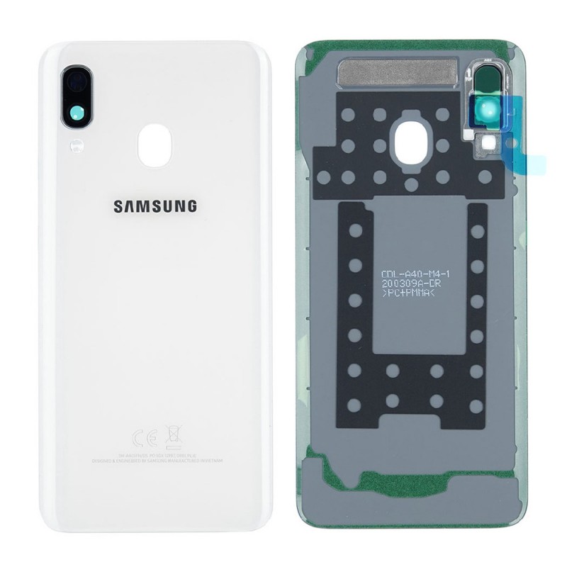 Vitre arrière Samsung Galaxy A40 (A405F) Blanc (Service Pack)