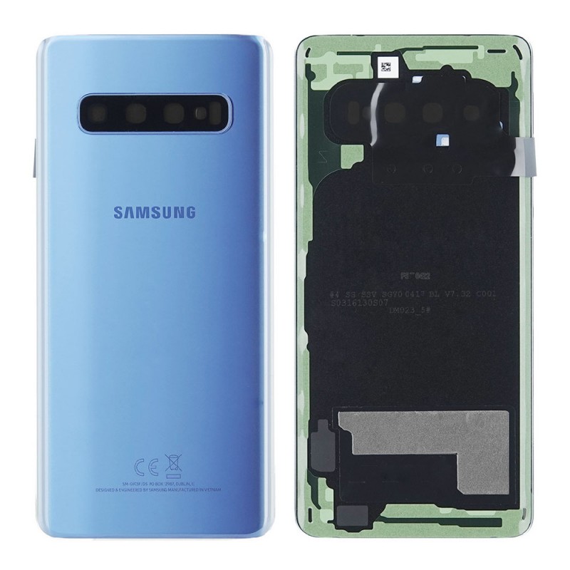 Vitre arrière Samsung Galaxy S10 (G973F) Prism Bleu (Service Pack)