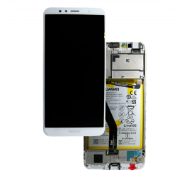Ecran Huawei Honor 7A Blanc Sur Châssis + Batterie (Service Pack)