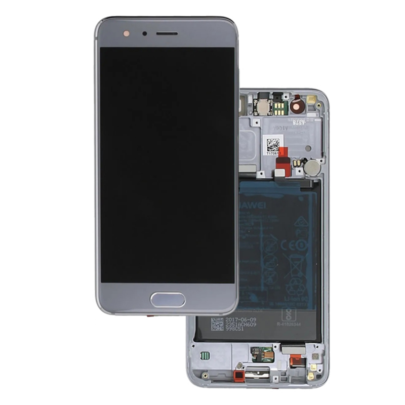 Ecran Huawei Honor 9 Argent Sur Châssis + Batterie (Service Pack)