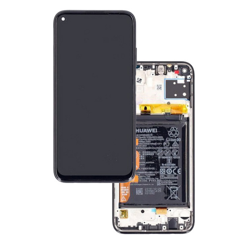 Ecran Huawei P40 Lite 4G Noir Sur Châssis + Batterie (Service Pack)