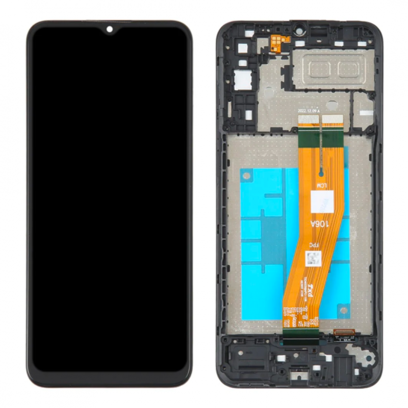Ecran Samsung Galaxy A04e 2022 (A042) Noir + Châssis (Service Pack)