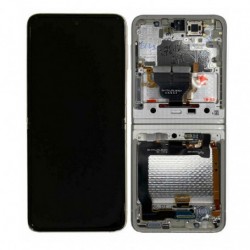 Ecran Samsung Galaxy Z Flip 3 5G (F711) Argent + Châssis (Service Pack)