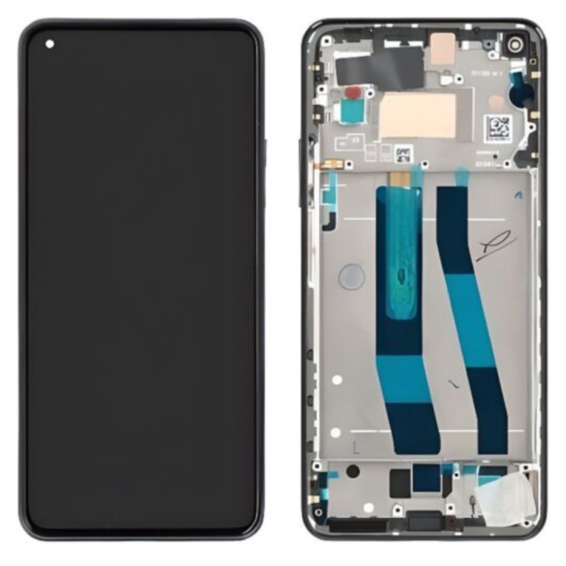 Ecran Xiaomi 11 Lite 5G NE / Mi 11 Lite 4G/5G (2021) Bleu + Châssis (Service Pack)