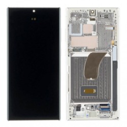 Samsung Ecran Samsung Galaxy S23 Ultra 5G (S918) Crème / Beige + Châssis (Service Pack) GH82-30465B / 30466B / 30467B