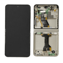 Samsung Ecran Intérieur Samsung Galaxy Z Flip 5 Crème + Châssis (Service Pack)