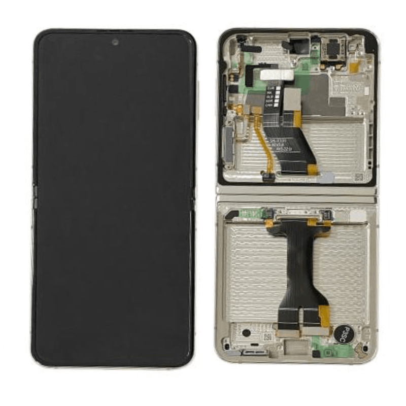 Samsung Ecran Intérieur Samsung Galaxy Z Flip 5 Crème + Châssis (Service Pack) Samsung Ecran Intérieur Samsung Galaxy Z Flip 5 Crème + Châssis (Service Pack)