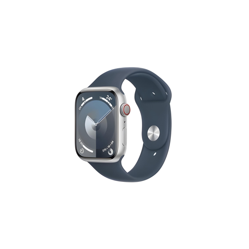 Apple Montre Connectée Apple Watch Series 9 GPS + Cellular 45mm Aluminium Argent Avec Boîte et Bracelet - Grade AB