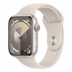 Apple Montre Connectée Apple Watch Series 9 GPS + Cellular 45mm Aluminium Lumière Stellaire Avec Boîte et Bracelet - Grade AB