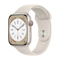 Apple Montre Connectée Apple Watch Series 8 GPS + Cellular 45mm Aluminium Lumière Stellaire (Sans Bracelet) - Grade A