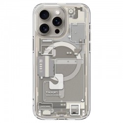 Apple Coque Spigen Ultra Hybrid Mag avec MagSafe pour iPhone 15 Pro Max - Titane Naturel (motif Zéro One)