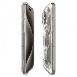 Apple Coque Spigen Ultra Hybrid Mag avec MagSafe pour iPhone 15 Pro Max - Titane Naturel (motif Zéro One)