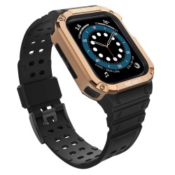 Apple Bracelet pour Apple Watch 7 /6/5/4/3/2/SE (45/44/42mm) - Protection Ecran - Noir / Or Rose
