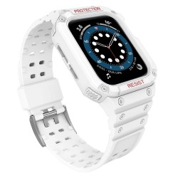 Apple Bracelet pour Apple Watch 7 /6/5/4/3/2/SE (45/44/42mm) - Protection Ecran - Blanc