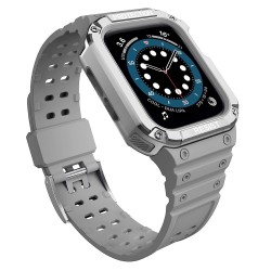 Apple Bracelet pour Apple Watch 7 /6/5/4/3/2/SE (45/44/42mm) - Protection Ecran - Gris