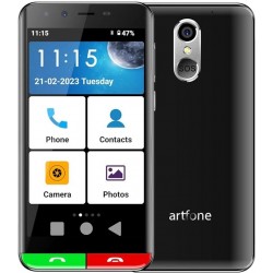 Artfone Smart_500 - Téléphone Portable sénior 4G Volte (avec Bouton d'appel d'urgence - écran 5 Pouces - Caméra 13 MP) - Noir