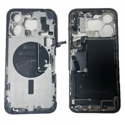 Apple Chassis Arrière iPhone 15 Pro Max sans Vitre Arrière avec Batterie Titane Noir (Origine Demonté) Grade A