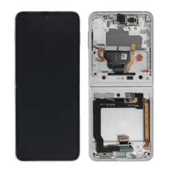 Samsung SAMSUNG GALAXY Z FLIP 4 5G F721 - LCD - ARGENT/BLANC + CHASSIS (Original Démonté) - Grade B