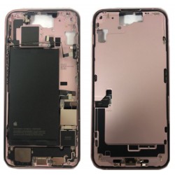 Apple Chassis Arrière iPhone 15 sans Vitre Arrière avec Batterie Rose (Origine Demonté) Grade A