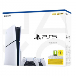 Sony Console Sony PlayStation 5 - PS5 Slim Edition Standard Blanc - 1 To SSD - 4K/8K - HDR avec 2 Manettes Sans Fil SONY Dual...