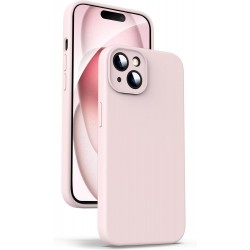 Apple IPHONE 15 - COQUE + PROTECTION LENTILLE - ROSE (Sous Blister)