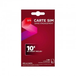 Carte SIM Prépayée SFR La Carte 10€ de Crédit Inclus