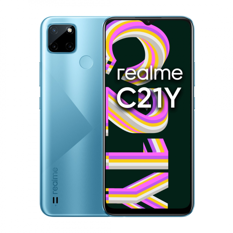 Realme Realme C21 4+64 Go Bleu - Comme Neuf avec Boîte et Accessoires