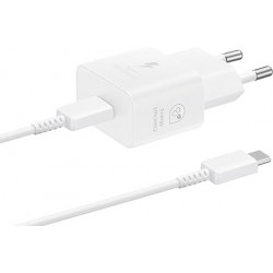 Samsung EP-T2510XWEGEU : Chargeur Samsung USB-C 25W + Cable USB-C (1m) Blanc BLISTER