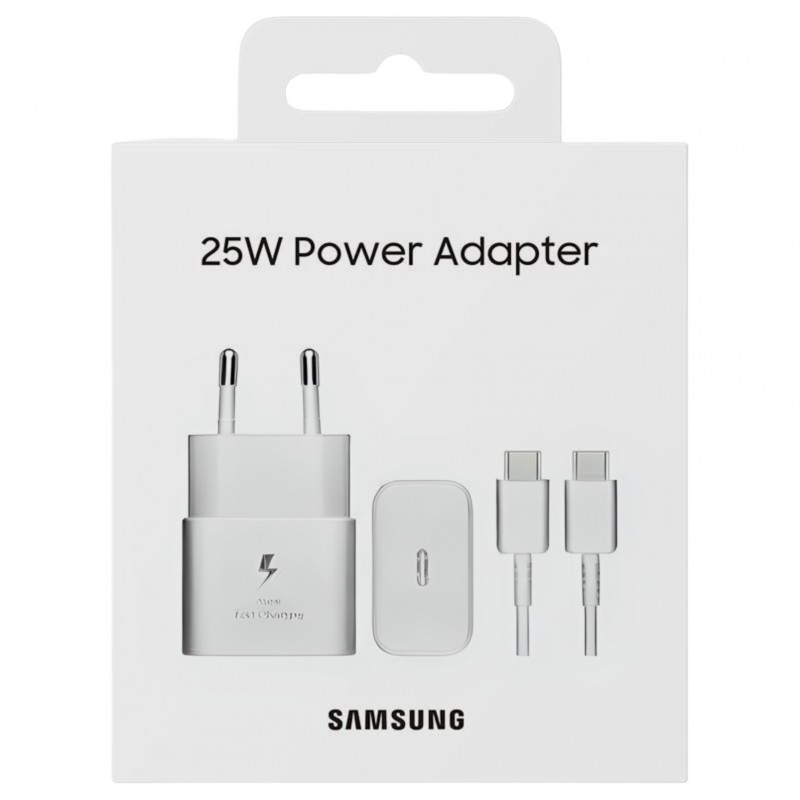 Samsung EP-T2510XWEGEU : Chargeur Samsung USB-C 25W + Cable USB-C (1m) Blanc BLISTER Samsung EP-T2510XWEGEU : Chargeur Samsung USB-C 25W + Cable USB-C (1m) Blanc BLISTER
