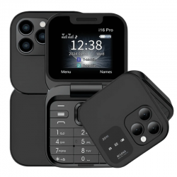 Mini Telephone Portable i16 Pro Dual Nano SIM Noir
