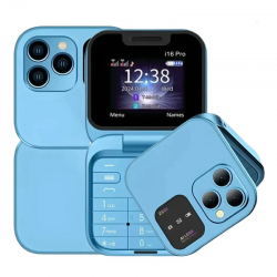 Mini Telephone Portable i16 Pro Dual Nano SIM Bleu