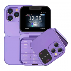 Mini Telephone Portable i16 Pro Dual Nano SIM Violet
