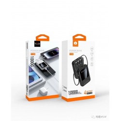 Wuw PowerBank Y135 - 10000mAh - Noir - 4 Câbles