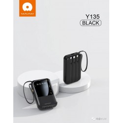 Wuw PowerBank Y135 - 10000mAh - Noir - 4 Câbles