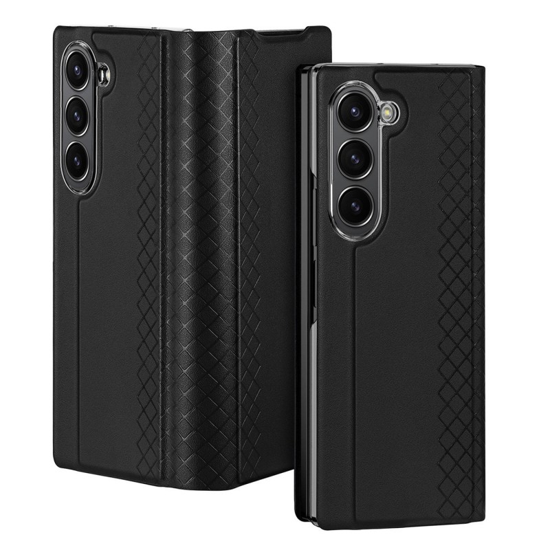 Samsung SAMSUNG GALAXY Z Fold 6 - Etui à Rabat en cuir Dux Ducis Brill (+ Fente pour Carte) Noir (Sous Blister)