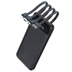 Wuw PowerBank Y130 - 10000 mAh + 4 Cables - Noir