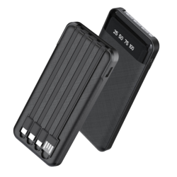 Wuw PowerBank Y130 - 10000 mAh + 4 Cables - Noir