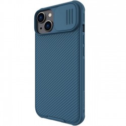 Apple IPHONE 14 - COQUE NILLKIN RIGIDE MAGNETIQUE CamShield PRO (charg. sans fil) - BLEU