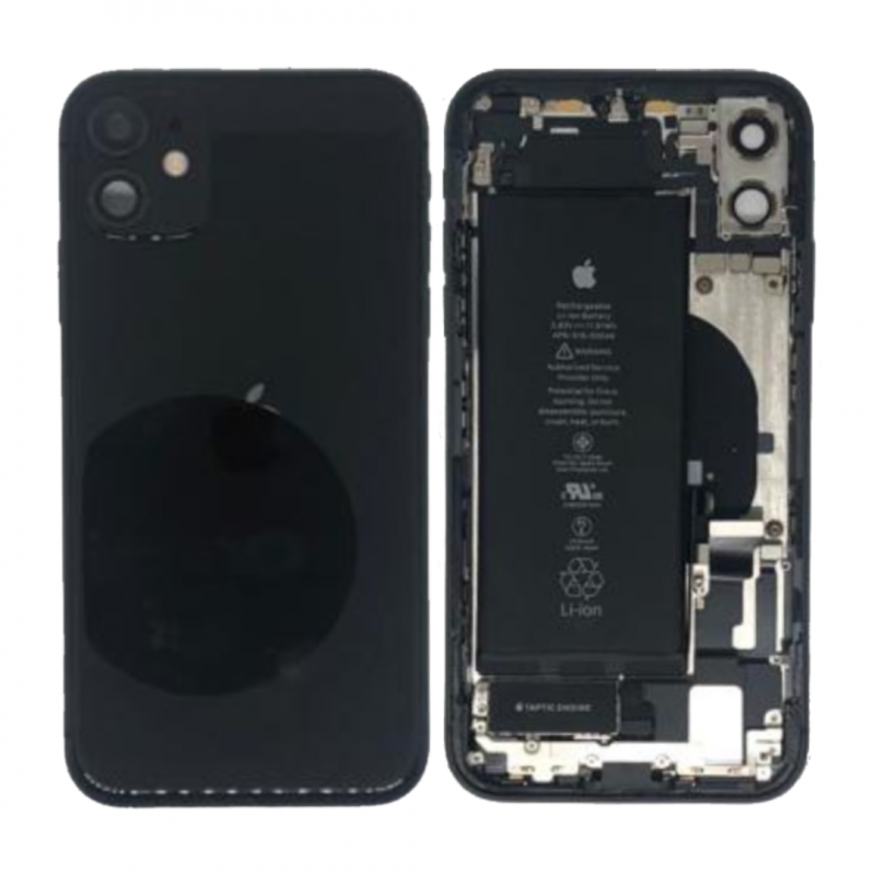 Apple Châssis Complet iPhone 11 Noir - Connecteur de Charge + Batterie (Origine Demonté) Grade A