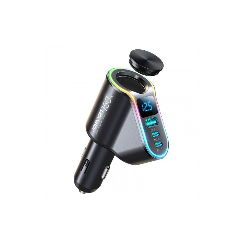 Joyroom Chargeur de voiture 4-en-1, 1x USB QC3.0, 2x USB-C PD 150W (noir) CL21