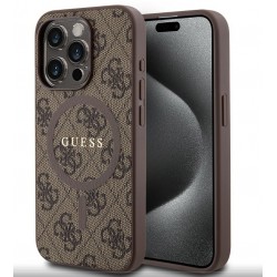 Guess GUESS IPHONE 16 - COQUE avec Anneau Coloré 4G - Marron