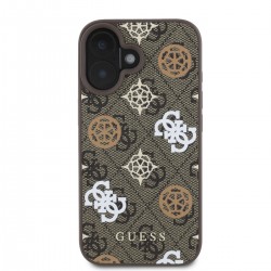 Guess GUESS IPHONE 16 - Coque PU 4G Peony MagSafe - Marron