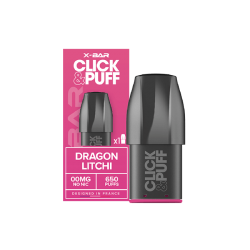 X-Bar Cartouche Click & Puff 0/10/20mg Dragon Litchi (1pcs) - X-Bar