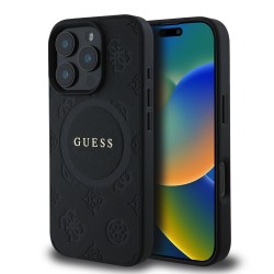 Guess GUESS IPhone 16 Pro Max - Coque MagSafe Guess Saffiano Peony Stamp - Noir