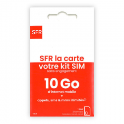 Carte SIM Prépayée SFR La Carte Connect Mobile illimité +10 Go d’Internet Sans engagement