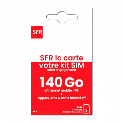 Carte SIM Prépayée SFR La Carte Connect Mobile illimité +140 Go d’Internet 5G sans engagement